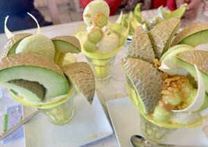 メロンパフェと桜！＠下田ダイバーズ[1]